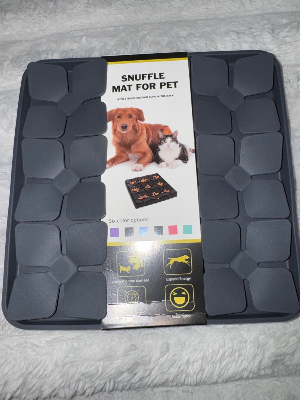 Snuffle Mat Slow Feeder for Dogs & Cats - Gray